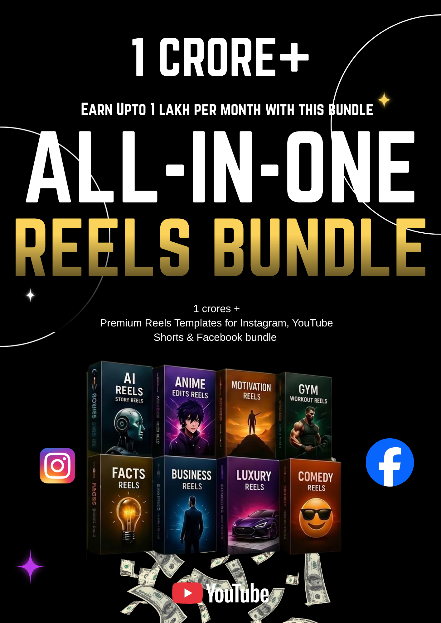All-in-One Reel Bundle | 1 Crore+ Premium Reels Templates for Instagram, YouTube Shorts & Facebook